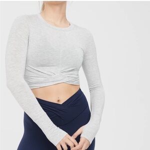 Aerie Twist Front Cropped Long Sleeve tee